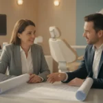 Practice owner discussing medical equipment financing options with an advisor