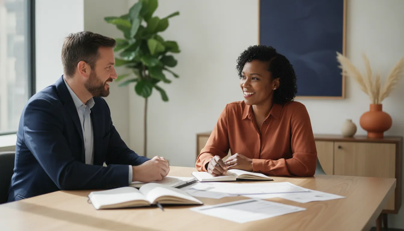 how-to-apply-for-an-sba-loan-a-clear-guide-405928 Small-business owner meeting with a financing specialist