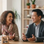 Small-business owner discussing seasonal cash flow planning with a financing specialist