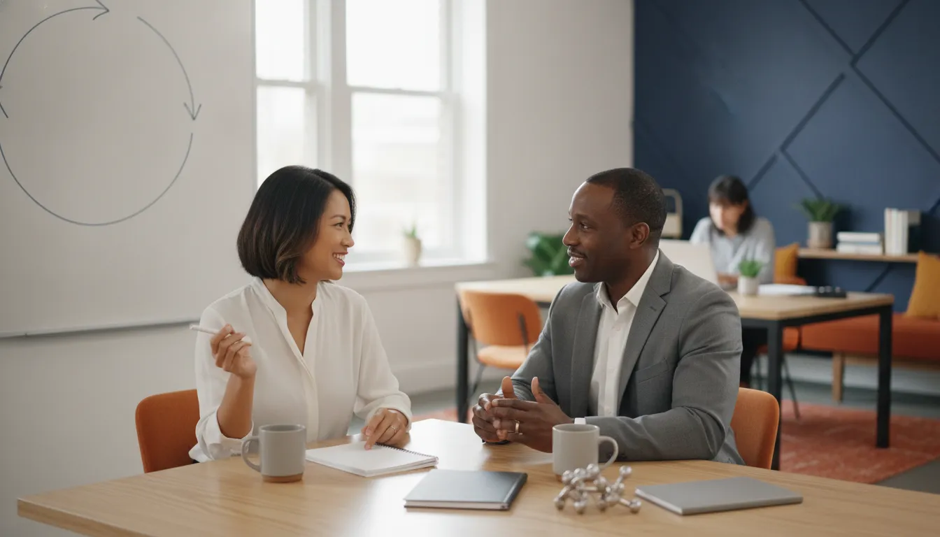 small-business-line-of-credit-requirements-who-qualifies-987030 Small business owner discussing line of credit options with a financing specialist